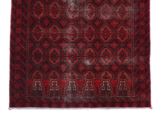 3x6 Handmade Turkish Vintage Tribal Rug | Majestic Diamond Symmetry | Boho Rug, Anatolian Rug | SHR537 | From 1970
