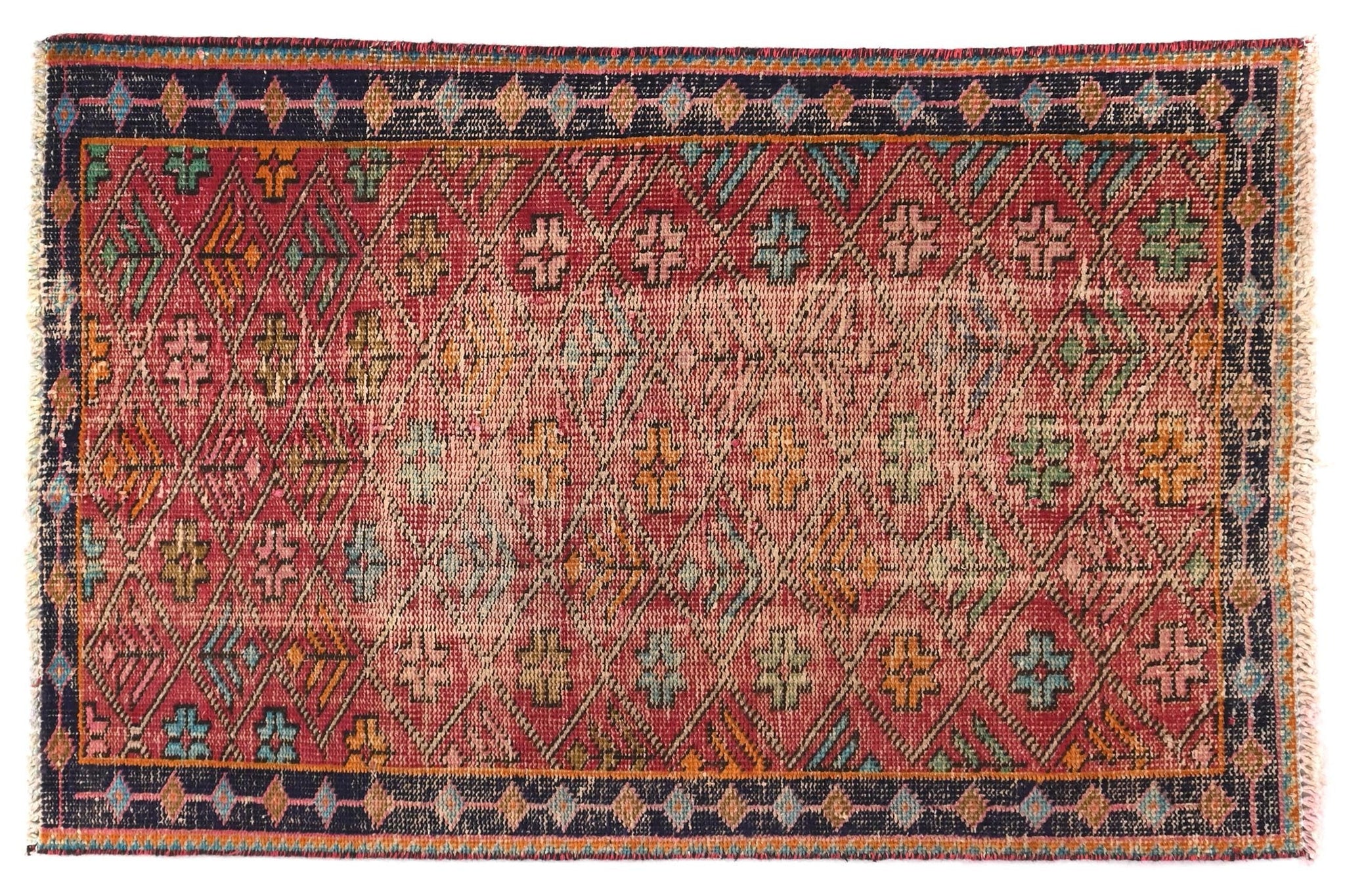3x4 Handmade Turkish Vintage Tribal Rug | Rich Medallion & Foliage Dance | Boho Rug, Anatolian Rug | SHR541 | From 1970