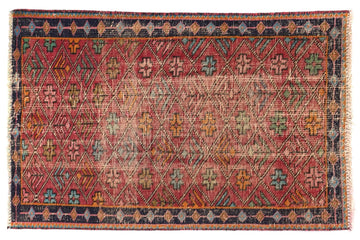 3x4 Handmade Turkish Vintage Tribal Rug | Rich Medallion & Foliage Dance | Boho Rug, Anatolian Rug | SHR541 | From 1970