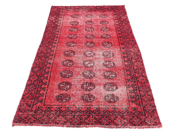 3x5 Handmade Turkish Vintage Tribal Rug | Silken Gul Motifs on Rosefield | Boho Rug, Antique Anatolian Rug | SHR492 | From 1970