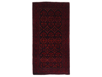 3x6 Handmade Turkish Vintage Tribal Rug | Deep Garnet Diamond Trellis | Boho Rug, Antique Anatolian Rug | SHR501 | From 1970