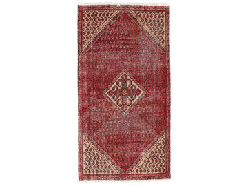 3x6 Handmade Turkish Vintage Tribal Rug | Majestic Medallion in Rouge Garden | Boho Rug, Antique Anatolian Rug  | SHR510 | From 1970