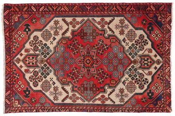 Decorative rug with intricate patterns on a white background