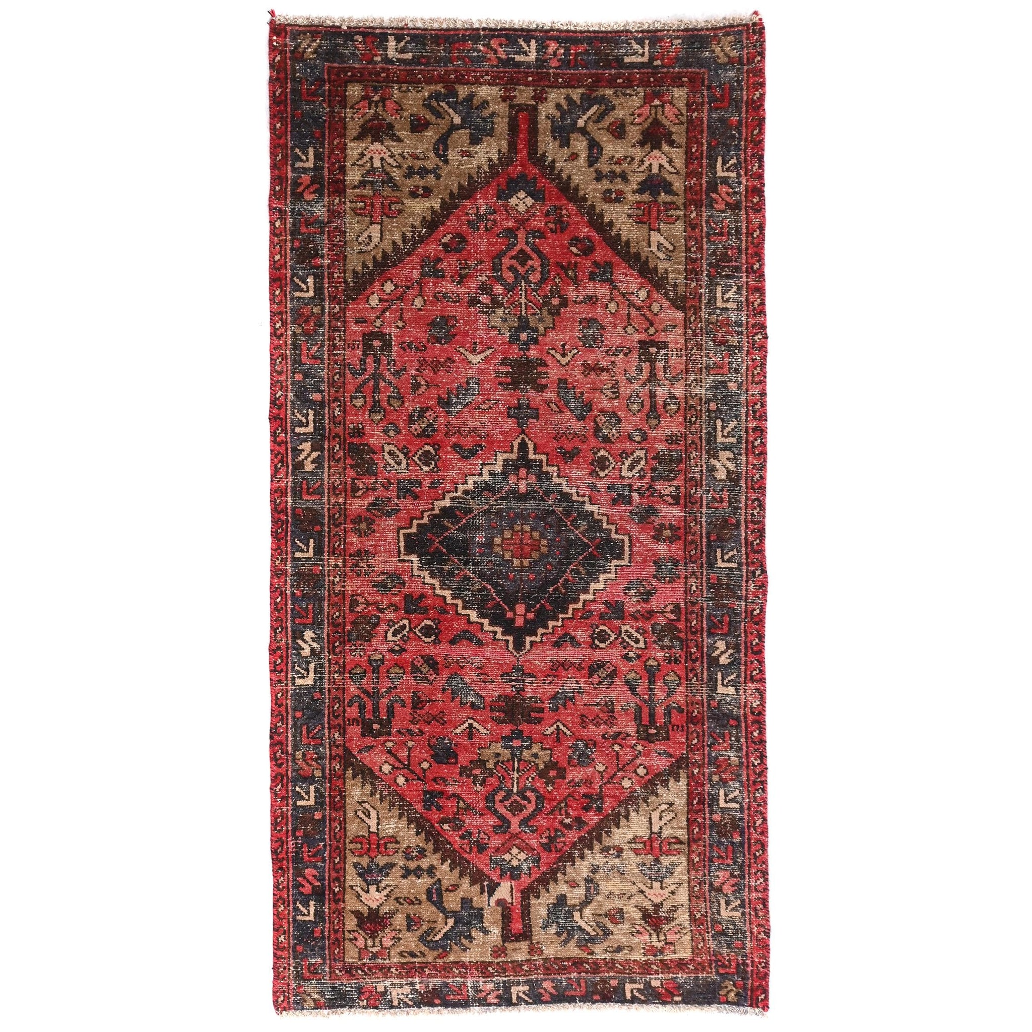 3x6 Handmade Turkish Tribal Rug | Antique Geometric Medallion | Boho Rug, Antique Anatolian Rug | SHR523 | From 1970