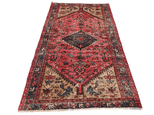 3x6 Handmade Turkish Tribal Rug | Antique Geometric Medallion | Boho Rug, Antique Anatolian Rug | SHR523 | From 1970