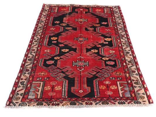 3x5 Handmade Turkish Vintage Tribal Rug | Intricate Keyhole Symmetry | Boho Rug, Antique Anatolian Rug | SHR529 | From 1970