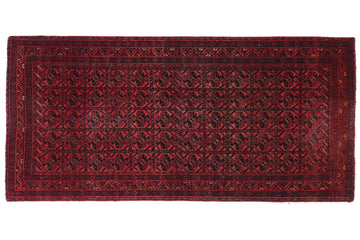 3x6 Handmade Turkish Vintage Tribal Rug | Geometric Lattice Essence | Boho Rug, Antique Rug | SHR542 | From 1970