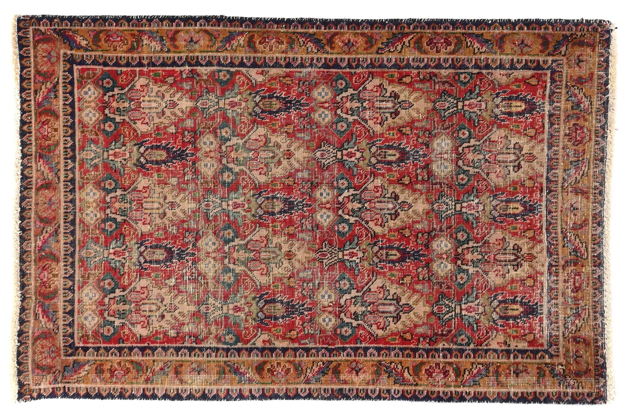 3x5 Handmade Turkish Vintage Tribal Rug | Radiant Lotus Symphony | Boho Rug, Antique | SHR551 | From 1970
