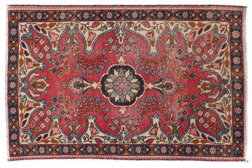 2x3 Handmade Turkish Vintage Tribal Rug | Splendid Floral Medallion Symphony | Boho Rug, Antique Rug | SHR552 | From 1970