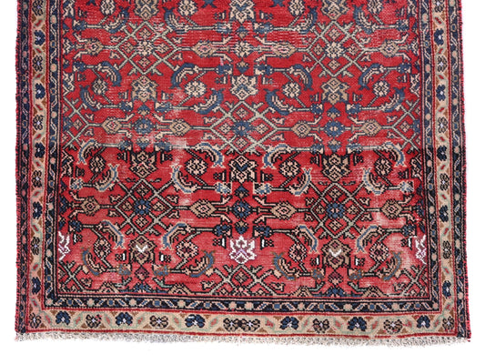 3x4 Handmade Turkish Vintage Tribal Rug | Radiant Diamond Medallion | Boho Rug, Antique Rug | SHR553 | From 1970