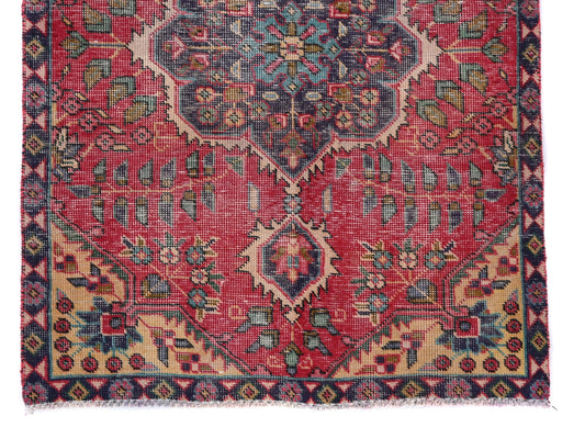 3x5 Handmade Turkish Vintage Tribal Rug | Radiant Centerpiece Medallion | Boho Rug, Antique Rug | SHR554 | From 1970