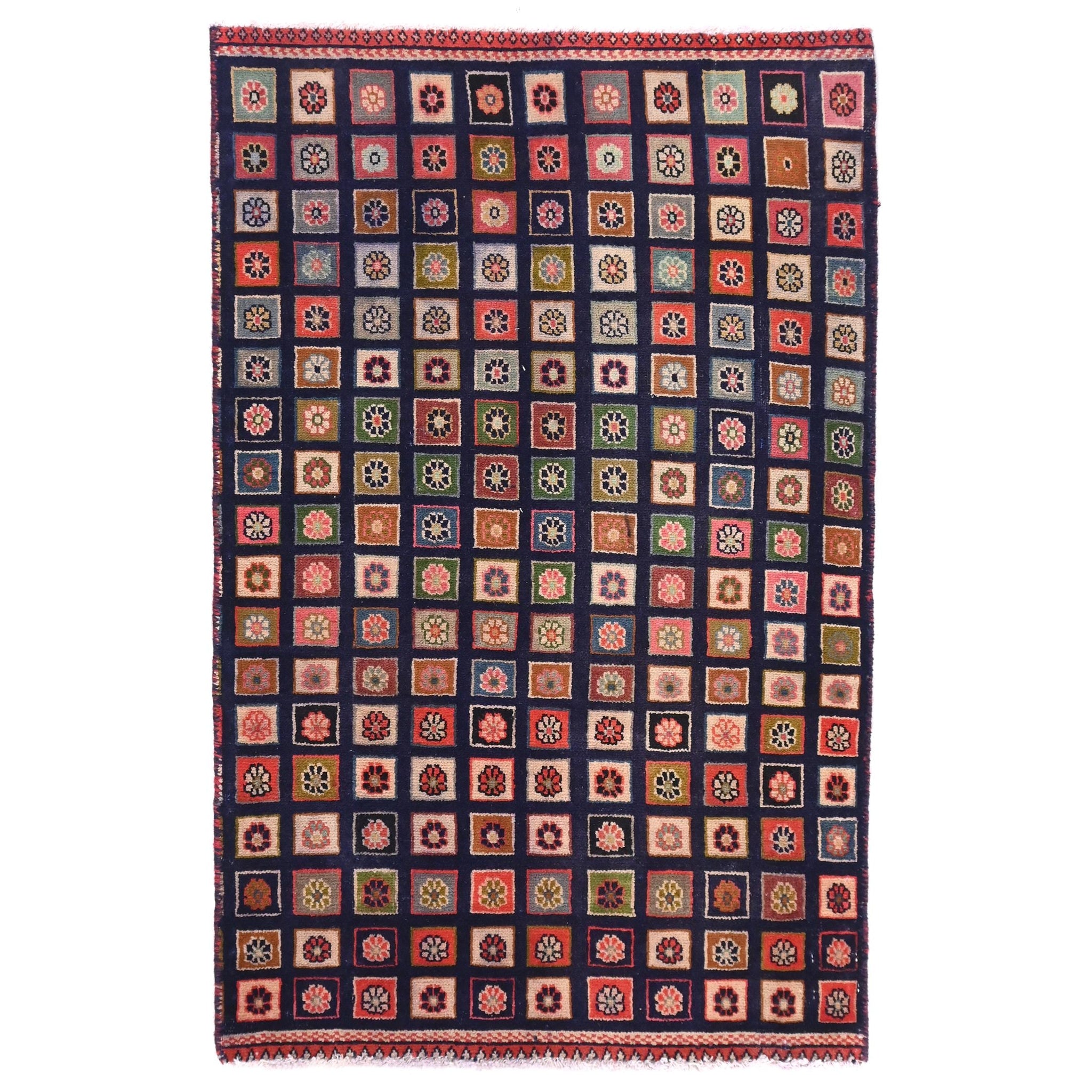 3x4 Handmade Turkish Vintage Tribal Rug | Mosaic Garden Delight | Boho Rug, Antique Rug | SHR571 | From 1970