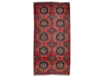 2x4 Handmade Turkish Vintage Tribal Rug | Emblem Star Medallions | Boho Rug, Antique Rug | SHR575 | From 1970