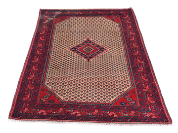 3x5 Handmade Turkish Vintage Tribal Rug | Majestic Diamond Field On Ivory Blush | Boho Rug, Antique Rug | SHR576 | From 1970