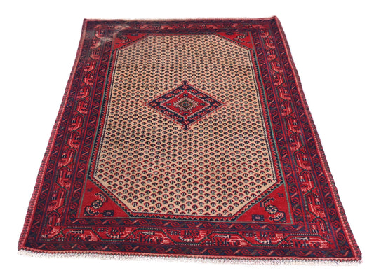 3x5 Handmade Turkish Vintage Tribal Rug | Majestic Diamond Field On Ivory Blush | Boho Rug, Antique Rug | SHR576 | From 1970