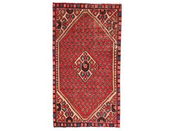3x5 Handmade Turkish Vintage Tribal Rug | Repeated Geometric Diamonds With Vibrant Red Field | Boho Rug, Antique Rug | SHR584 | From 1970