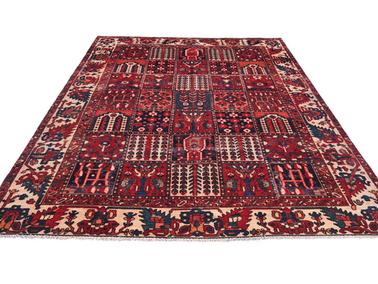 7x9 Handmade Turkish Vintage Tribal Rug | Ornate Garden Tile Medallion Design | Boho Rug, Antique Anatolian Rug | SHR749 | From 1980