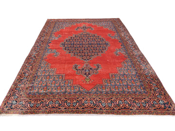 6x10 Handmade Turkish Vintage Tribal Rug | Repeated Paisley Medallions in Red Field | Boho Rug, Antique Anatolian Rug | SHR743 | From 1980 |