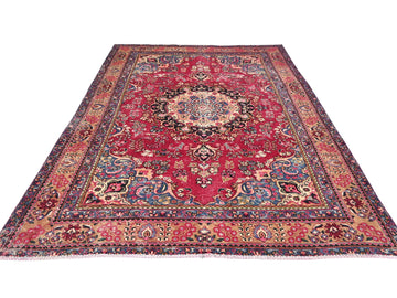 6X9 Handmade Vintage Turkish Area Rug – Floral Red – SHR741