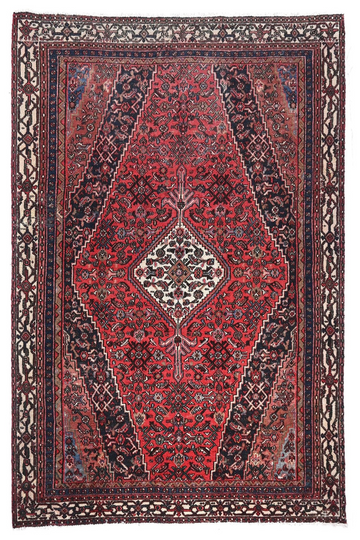 Vintage Hand Knotted Turkish Wool Rug – Geometric Red Area