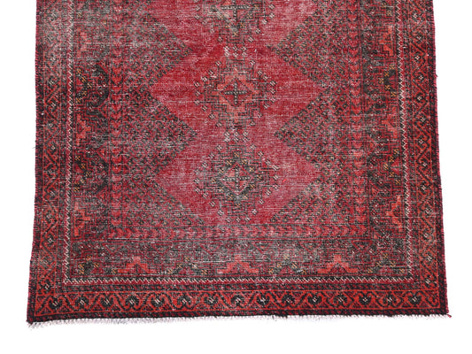 3x6 Handmade Turkish Vintage Tribal Rug | Aztec Blue Animal Fang Borders | Boho Rug, Anatolian Rug | SHR462 | From 1980