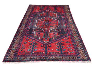 3x6 Handmade Turkish Vintage Tribal Rug | Flame Tree Medallion On Midnight Indigo Ground | Boho Rug, Anatolian Rug | SHR460 | From 1980