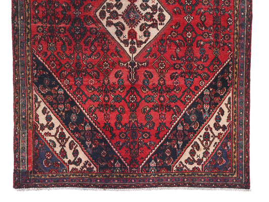 6x8 Handmade Turkish Vintage Tribal Rug | Rare Ivory Centered Diamond Medallion | Boho Rug, Antique Anatolian Rug | SHR731 | From 1980 |