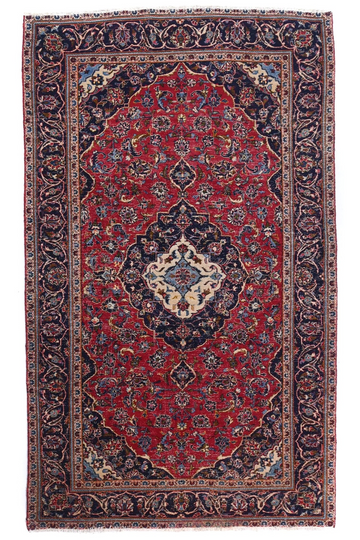 5X9 Handmade Vintage Turkish Area Rug – Scarlet Floral