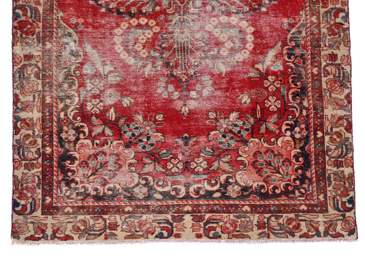 5x7 Handmade Turkish Vintage Tribal Rug | Ivory Bloomed Carnation Field | Boho Rug, Anatolian Rug | SHR452 | From 1980