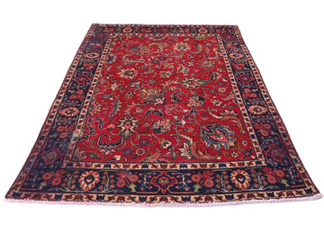 5x6 Handmade Turkish Vintage Tribal Rug | Red Garden Of Floral Whimsy | Boho Rug, Anatolian Rug | SHR436 | From 1980