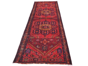 3x9 Handmade Turkish Vintage Tribal Rug | Red Field With Octagonal Medallions | Boho Rug, Anatolian Rug | SHR604 | From 1970
