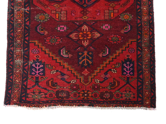 3x9 Handmade Turkish Vintage Tribal Rug | Red Field With Octagonal Medallions | Boho Rug, Anatolian Rug | SHR604 | From 1970