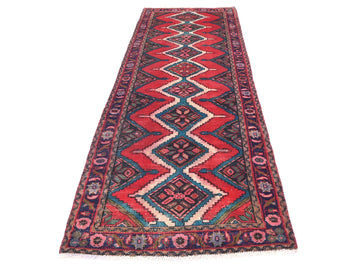 3x9 Handmade Turkish Vintage Tribal Rug | Vibrant Red Field With Diamond Medallions | Boho Rug, Anatolian Rug | SHR605 | From 1970