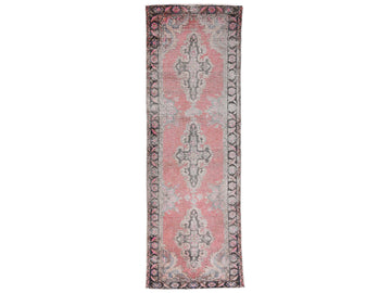 4x7 Handmade Turkish Vintage Tribal Rug | Faded Pink Field with Floral Medallions | Boho Rug, Antique Anatolian Rug| SHR-720 | From 1980
