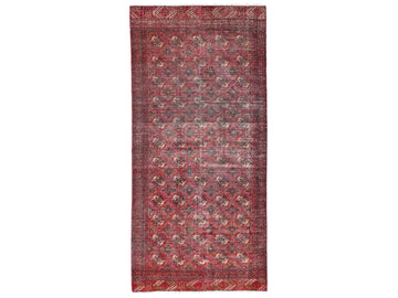 4x8 Handmade Turkish Vintage Tribal Rug | Rich Maroon Base with Gul Motifs | Boho Rug, Antique Anatolian Rug | SHR-719 | From 1980 |