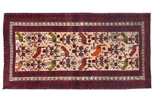 Decorative rug with animal pattern on a white background