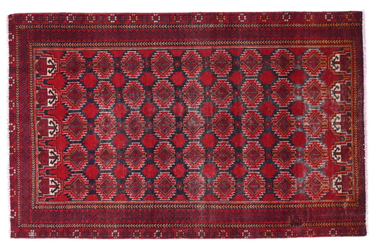 Red patterned rug on a white background