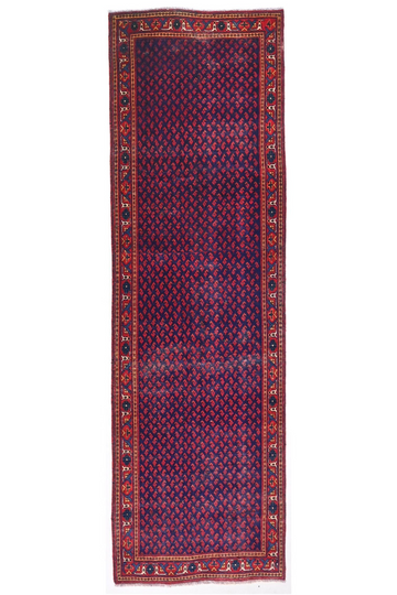 3X10 Handmade Vintage Turkish Runner Rug – Geometric Purple