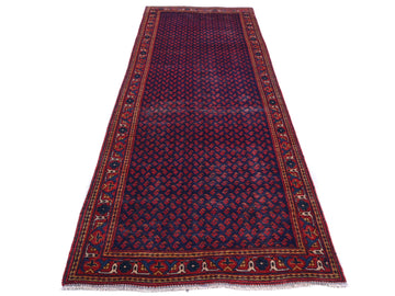 3x10 Handmade Turkish Vintage Tribal Rug | Deep Indigo Field with Tiny Florals | Boho Rug, Antique Anatolian Rug  | SHR-693 | From 1980 |