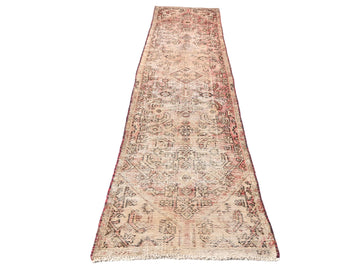2x8 Handmade Turkish Vintage Tribal Rug | Soft Washed Earth Tones With Tribal Diamonds | Boho Rug, Anatolian Rug | SHR628 | From 1970