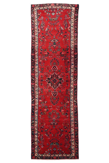 3X10 Handmade Vintage Turkish Runner Rug – Floral Red