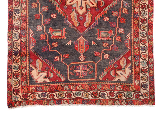 5x11 Handmade Turkish Vintage Tribal Rug | Deep Red Field With Tribal Diamond Medallions | Boho Rug, Anatolian Rug | SHR634 | From 1970