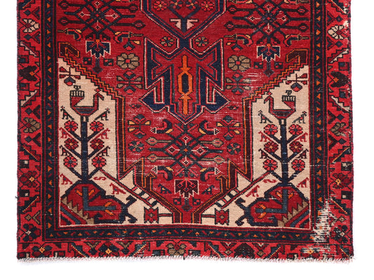 3x6 Handmade Turkish Vintage Tribal Rug | Star Medallion with Crisp Geometric Borders | Boho Rug, Antique Anatolian Rug | SHR473 | From 1970