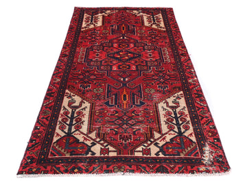 3x6 Handmade Turkish Vintage Tribal Rug | Star Medallion with Crisp Geometric Borders | Boho Rug, Antique Anatolian Rug | SHR473 | From 1970