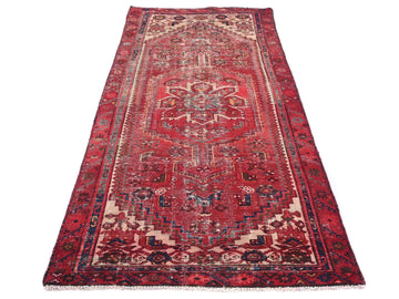 3x7 Handmade Turkish Vintage Tribal Rug  | Faded Ruby Herati Bloomfield | Boho Rug, Antique Anatolian Rug| SHR476 | From 1970