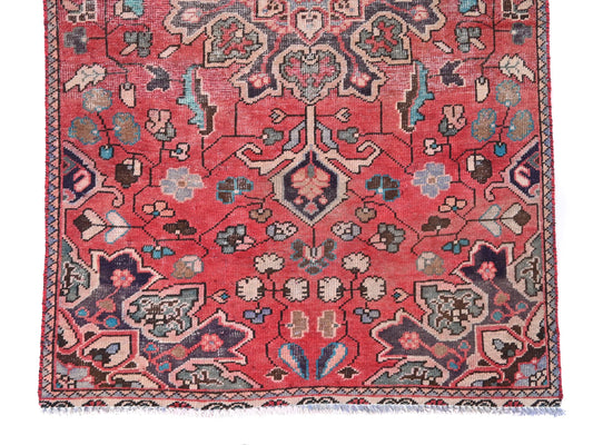 4x7 Handmade Turkish Vintage Tribal Rug | Blossom Sunburst With Petal Crown Detail| Boho Rug, Antique Anatolian Rug | SHR483 | From 1970