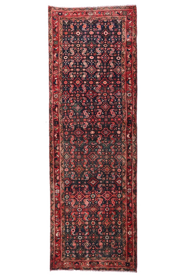 3X9 Handmade Vintage Turkish Runner Rug – Medallion –