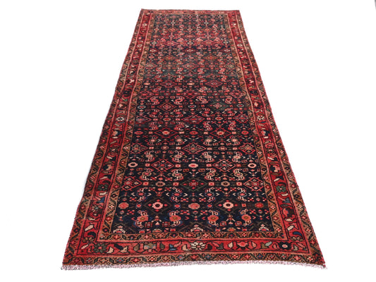 3x9 Handmade Turkish Vintage Tribal Rug | Repeating Medallion Motif With Geometric Field | Boho Rug, Anatolian Rug | SHR652 | From 1970