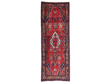 3x8 Handmade Turkish Vintage Tribal Rug | Symmetric Floral Medallions On A Vibrant Red Field | Boho Rug, Anatolian Rug | SHR659 | From 1970
