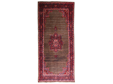 5x11 Handmade Turkish Vintage Tribal Rug | Floral Vase Medallion On A Dark Olive Field | Boho Rug, Anatolian Rug | SHR660 | From 1970